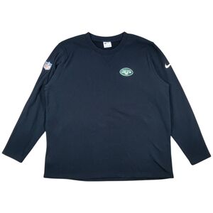 New York Jets Nike Mens Shirt XXL Black NFL On Field Long Sleeve Waffle Pullover